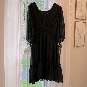 Taylor Woman Black Smock-waist Dress, Sz. 14w